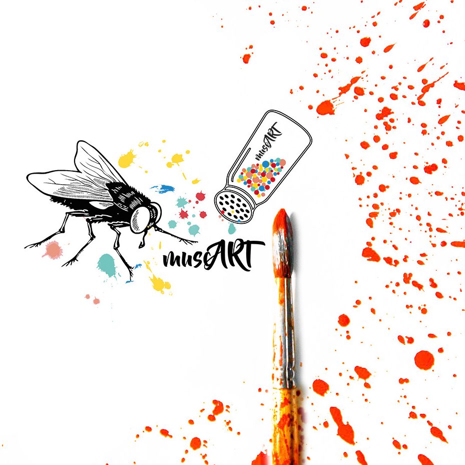 Logo muscART mit Fliege